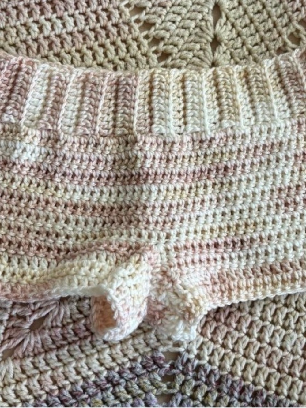 Handmade Crochet Women’s Shorts in Soft Blush